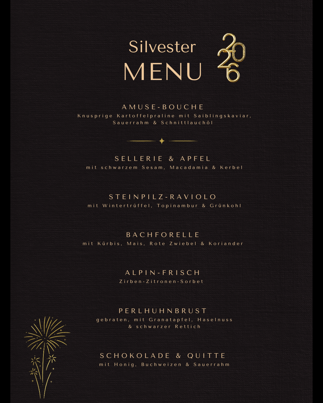Silvestermenü 31.12.25 - Landgasthaus Zur Linde