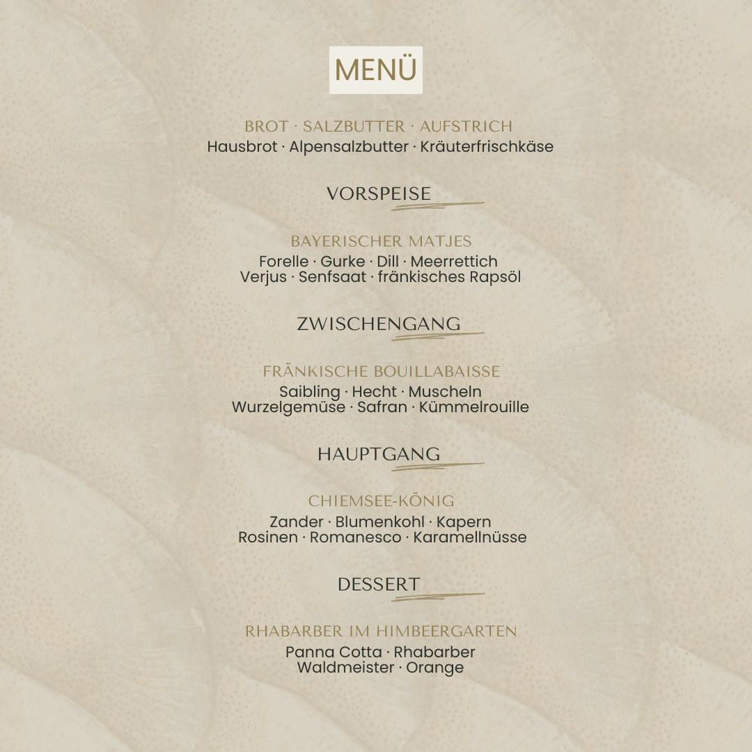 Fränkisches Fischmenü 03.04. Karfreitag – Exklusives Dinner - Landgasthaus Zur Linde