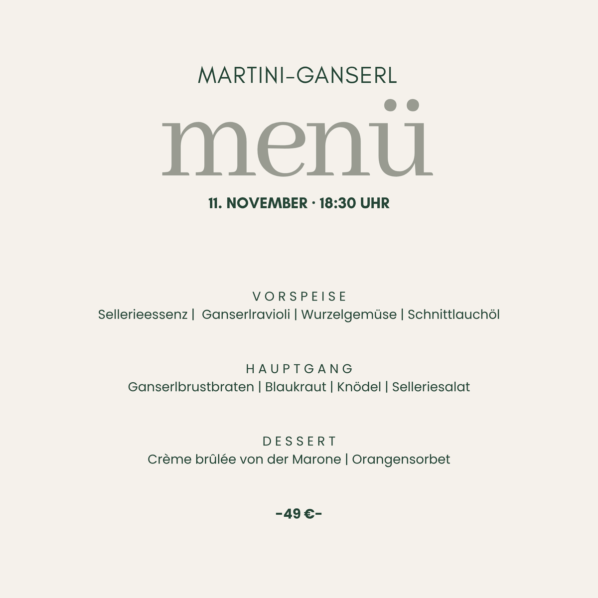 MARTINI-GANSERL – Herbstgenuss in der Linde
