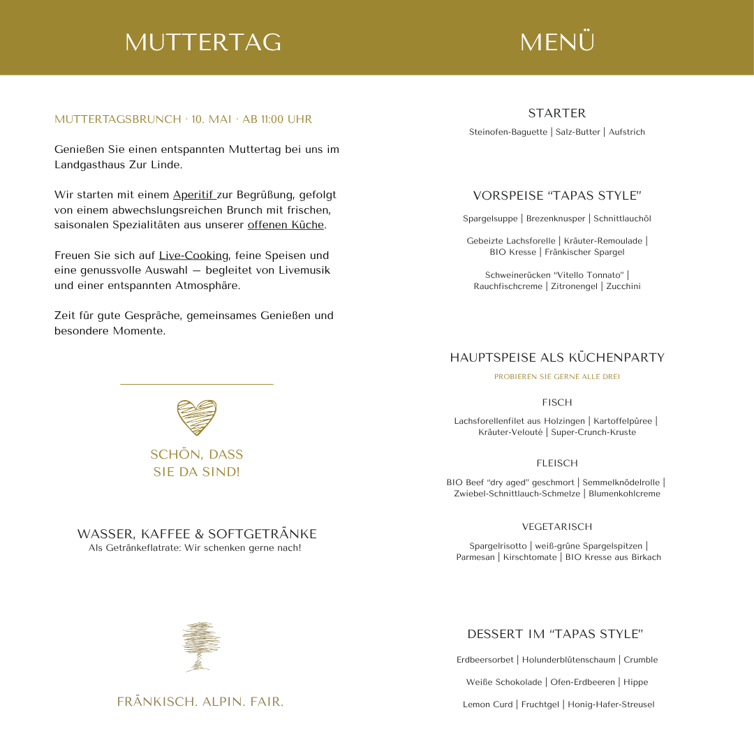 Muttertag Brunch - Genuss & Live - Musik am Brombachsee - Landgasthaus Zur Linde